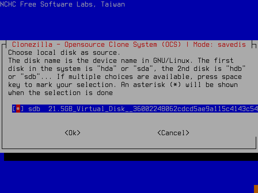 select backup storage device